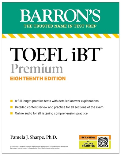 [9781506290539] BARRON'S TOEFL IBT PREMIUM+ONLINE PRACTICE (18TH ED)