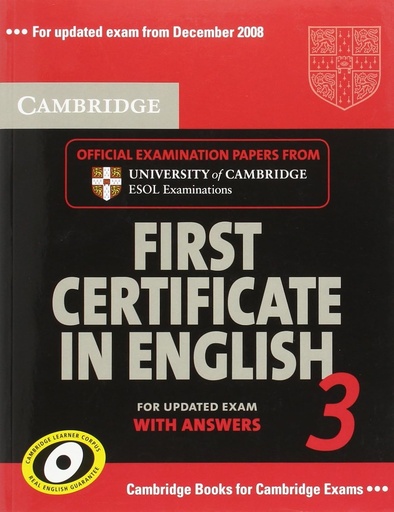 [9780521739306] CAMBRIDGE FIRST CERTIFICATE IN ENGLISH 3 SBK+KEY
