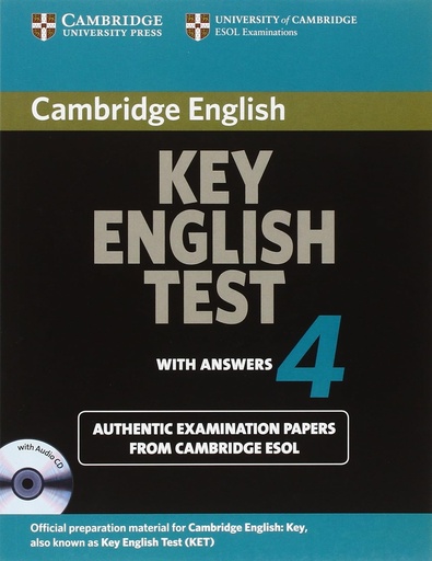 [9780521670838] CAMBRIDGE KEY ENGLISH TEST 4 SELF-STUDY PACK (SBK+KEY & CDS (2))