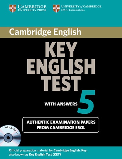 [9780521123136] CAMBRIDGE KEY ENGLISH TEST 5 SELF-STUDY PACK (SBK+KEY & CDS (2))