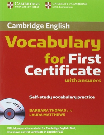 [9780521697996] CAMBRIDGE VOCABULARY FOR FIRST CERTIFICATE SBK+KEY & CD