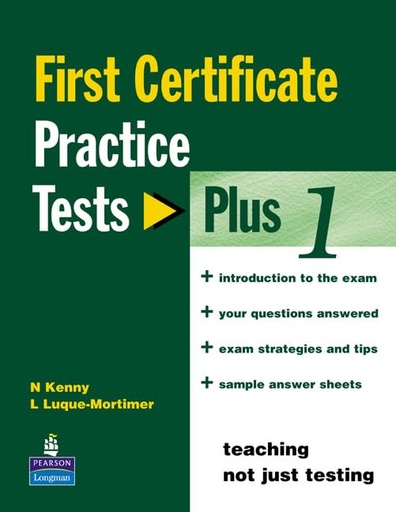 [9780582405790] FIRST CERTIFICATE PRACTICE TEST PLUS 1 (NO KEY)