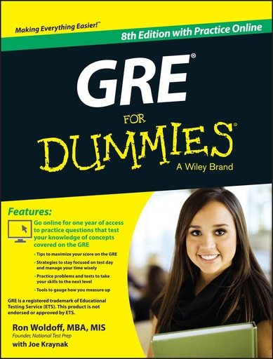 [9781118911648] GRE FOR DUMMIES+ONLINE PRACTICE TESTS (8TH ED)