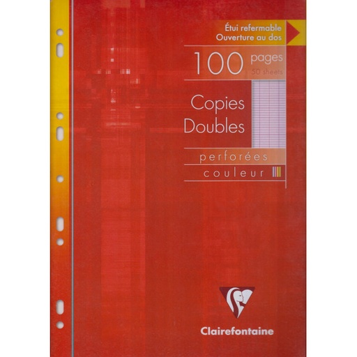 [3329680474305] DOUBLES FEUILLES PERFOREES 21*29.7 SEYES 100P ROSE