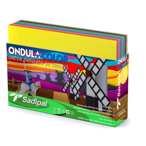 [8427973058302] FEUILLES CARTON 50*65 ONDULE SADIPAL EN COULEUR