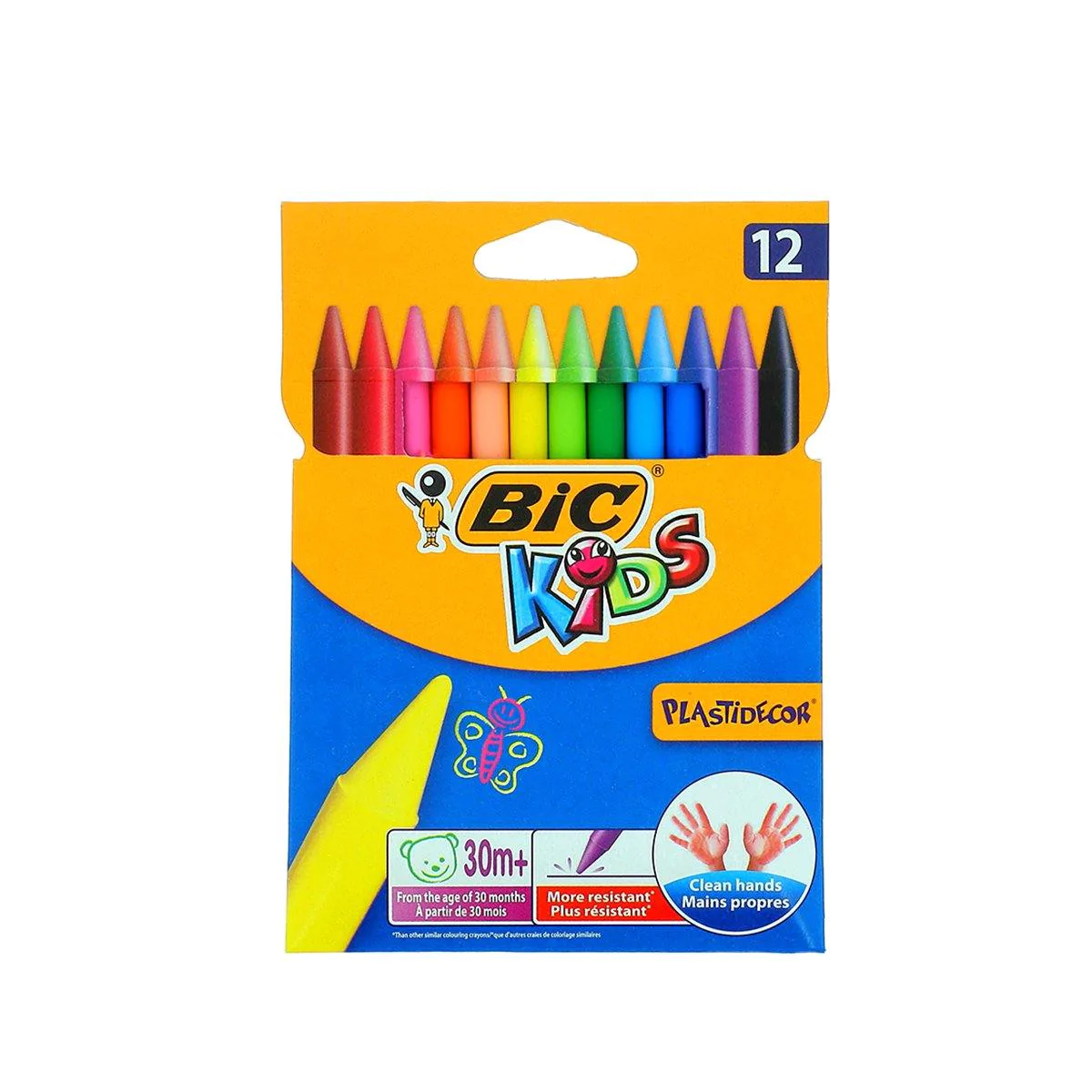 [3270220000341] CRAYON À LA CIRE BIC KIDS PLASTIDECOR BTE DE 12