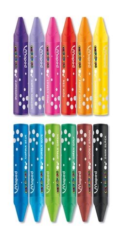 [3154148640103] CRAYON CIRE À L'HUILE PASTEL COLOR'PEPS 12 PCS MAPED
