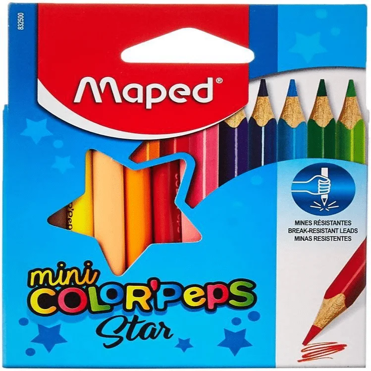 [3154148325000] CRAYON COULEURS COLOR'PEPS MINI BTE DE 12 MAPED