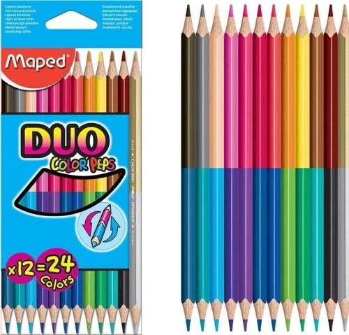 [3154148296003] CRAYON COULEURS DUO COLOR'PEPS BTE DE 12 MAPED