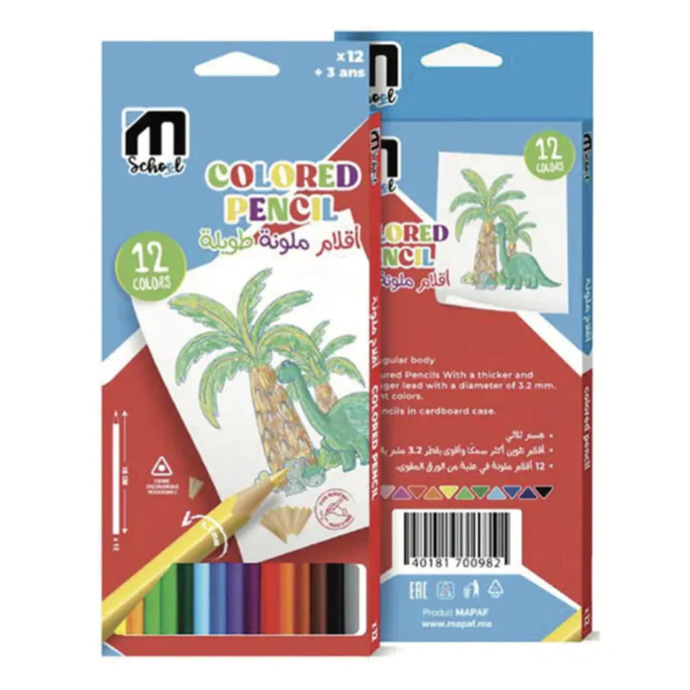[4902205680512] CRAYON COULEURS TRIANGLE 12 PCS M.SCHOOL