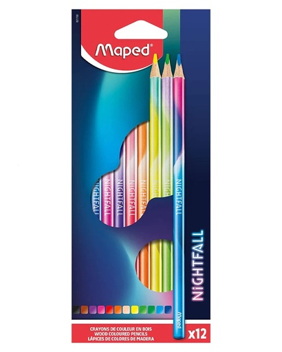 [3154148317005] CRAYON COULEURS X 12P NIGHT FALL 15.5CM TRIANGLAIRE MAPED