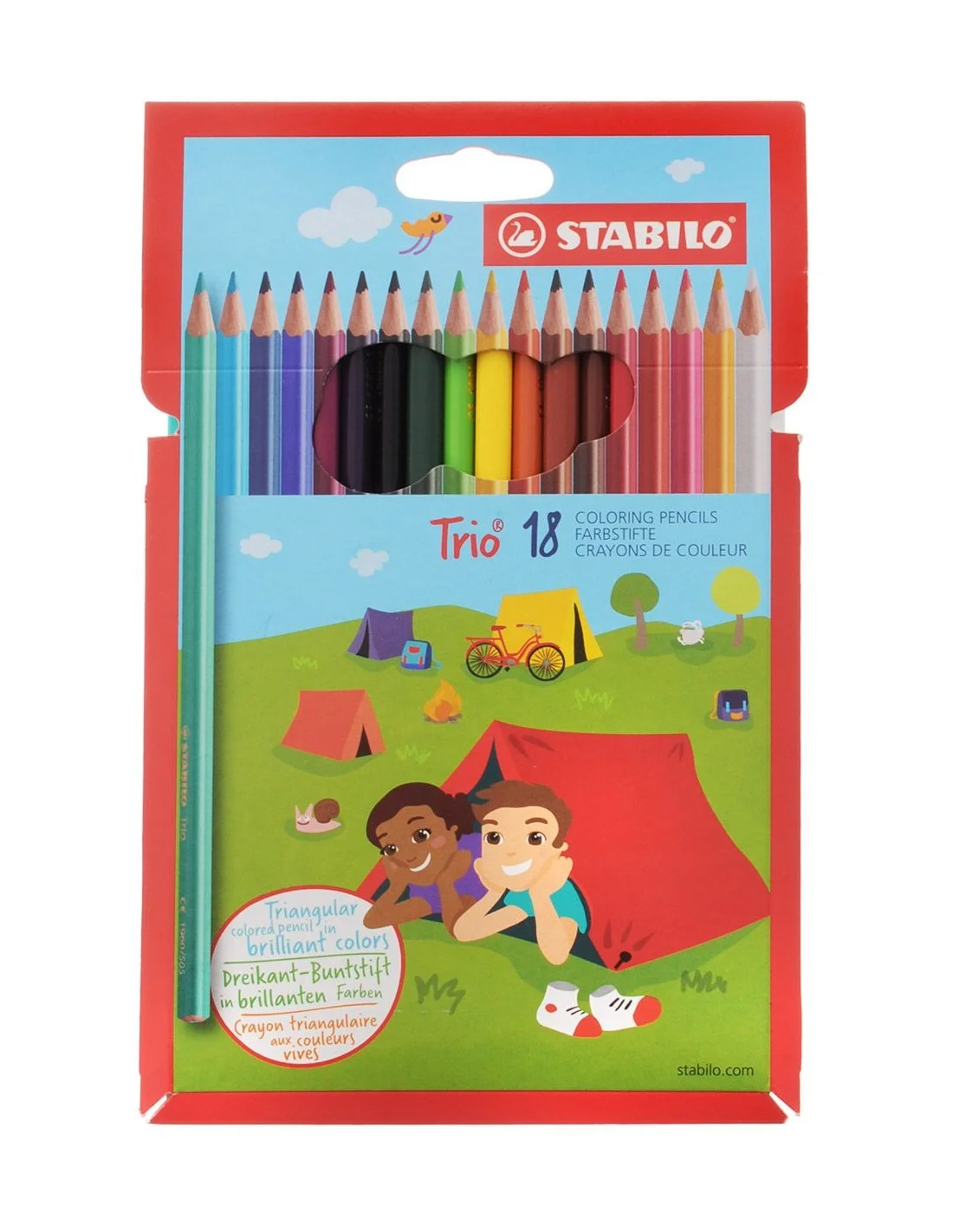 [4006381194563] CRAYONS COULEUR TRIO TRIANGLE GM POCHETTE DE 18
