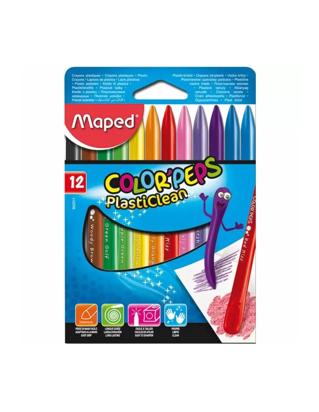 [3154148620112] CRAYONS PLASTIQUE BOITE DE 12 MAPED