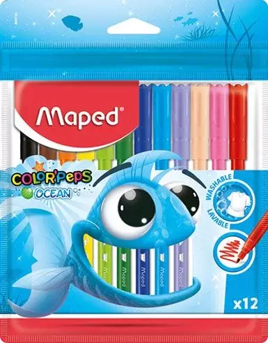 [3154148457206] FEUTRE COLOR'PEPS OCEAN DE 12 PCS MAPED