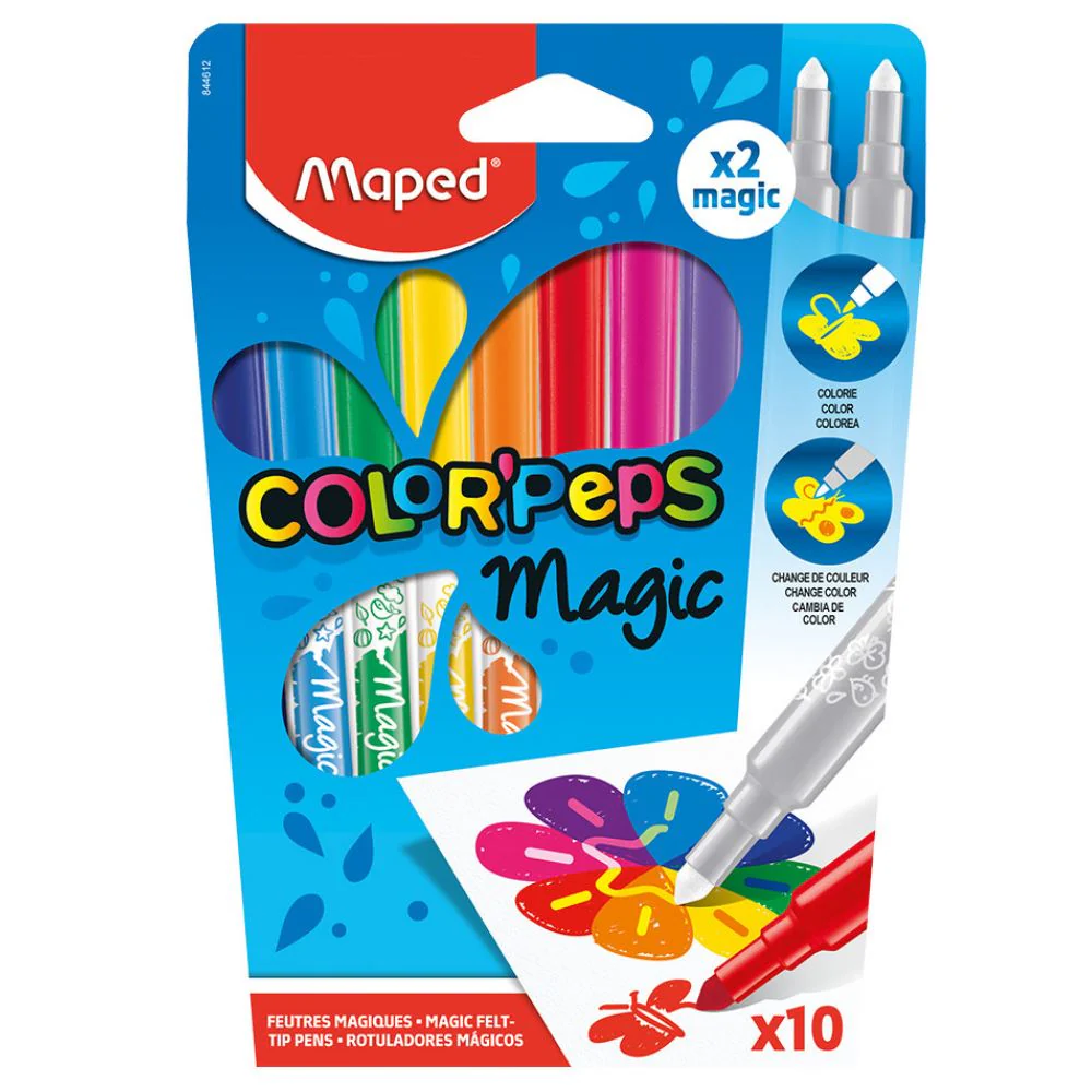 [3154148446125] FEUTRE MAGIQUE COLOR'PEPS BTE DE 10 MAPED
