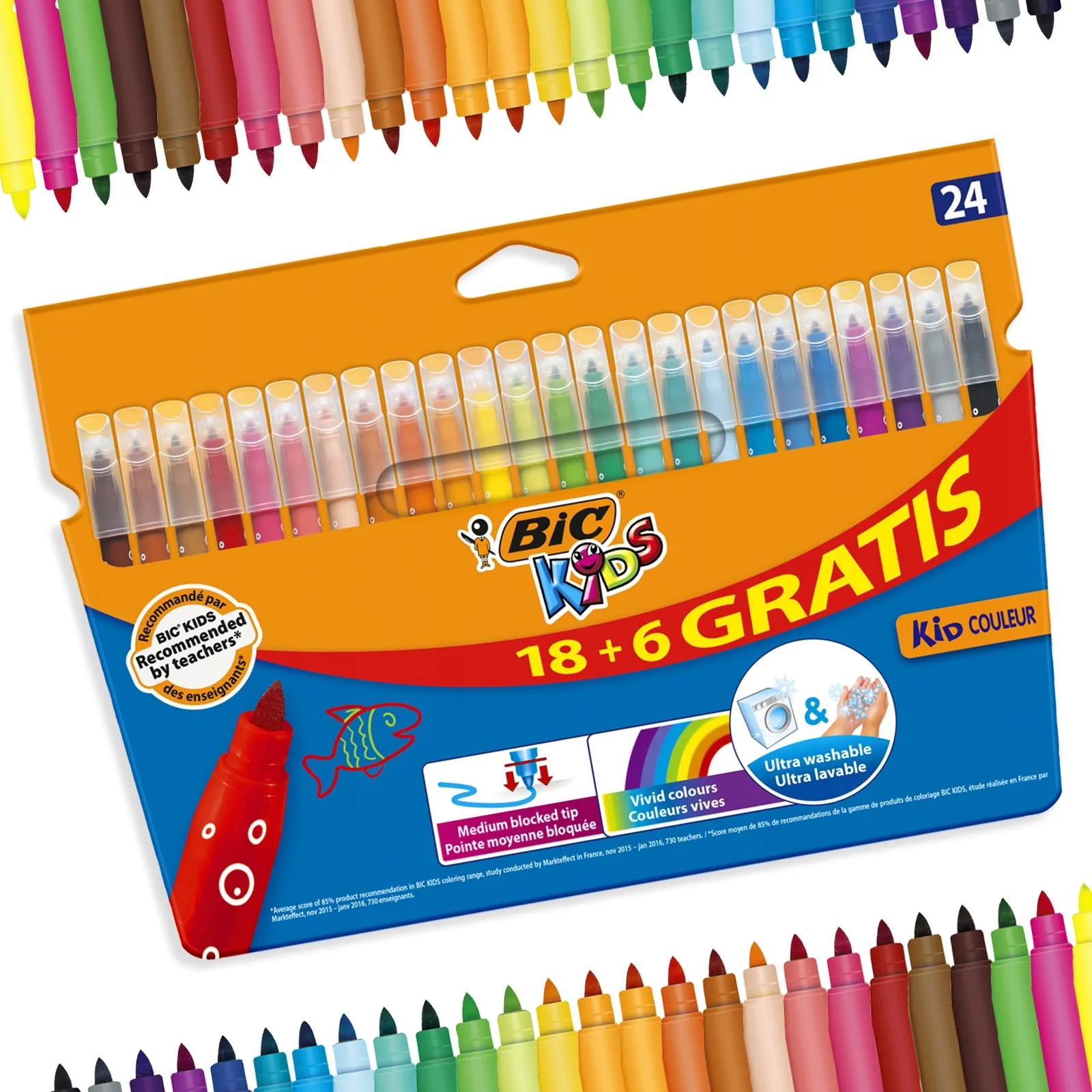[3270220103240] FEUTRES BIC KIDS 24 PCS