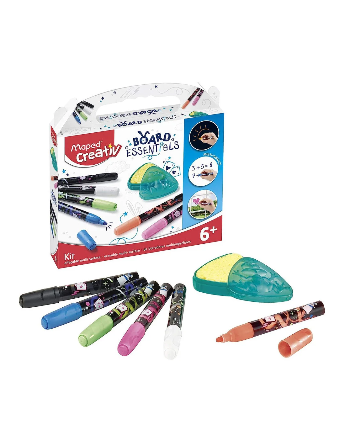 [3154149071036] KIT MARQUEURS EFFAÇABLES MULTISURFACE CREATIV 6 ANS PLUS MAPED