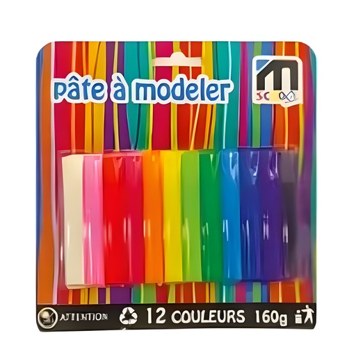 [4018170098259] PÂTE À MODELER 12 COULEURS 84G M.SCHOOL