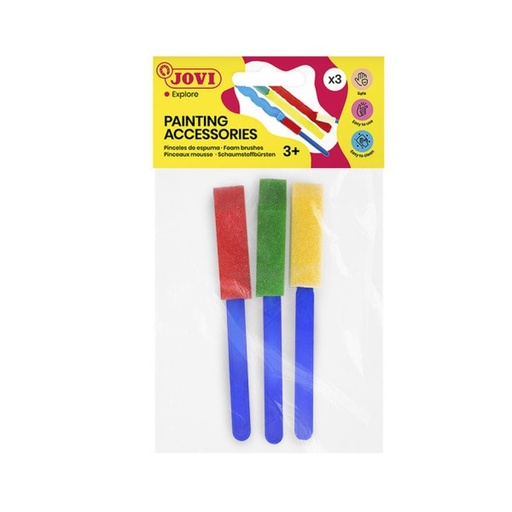 [8412027026062] PINCEAU EPONGES SACHET DE 3 FINS FORME DIFFERENTES JOVI