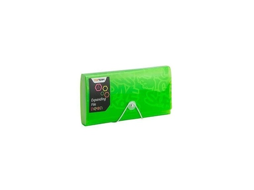 [6932717101821] PORTE CHEQUIER 13 POCHETTES PM NEON VERT FLUO