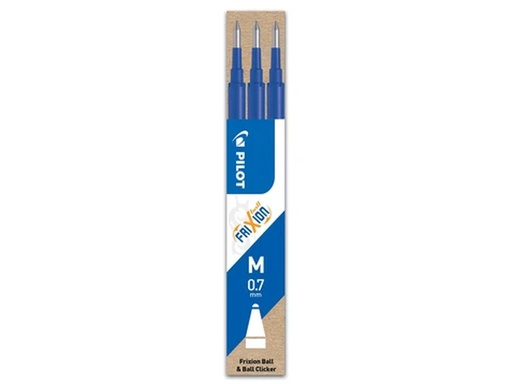 [4902505356070] RECHARGE STYLO PILOT FRIXION 07 BLEU ETUI DE 3