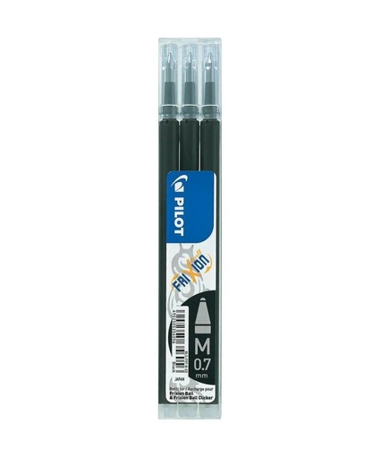 [4902505356056] RECHARGE STYLO PILOT FRIXION 07 NOIR ETUI DE 3