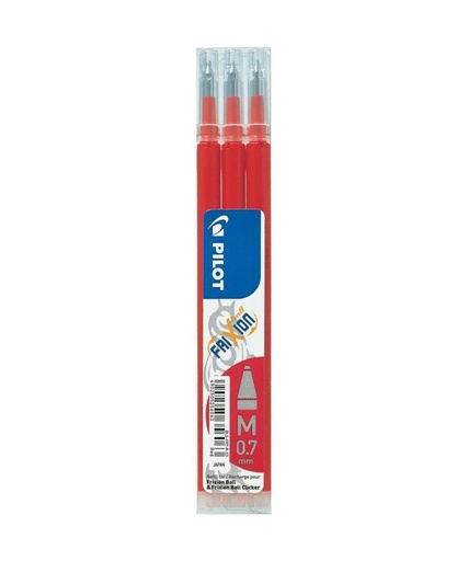 [4902505356063] RECHARGE STYLO PILOT FRIXION 07 ROUGE ETUI DE 3