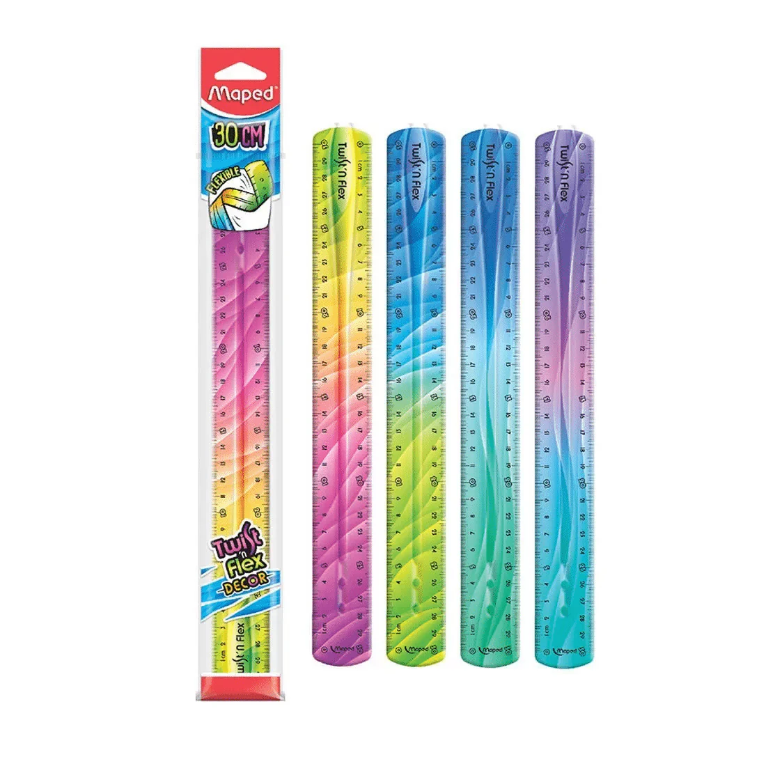 [3154142793157] RÈGLE TWIST'N FLEX DECORE 30 CM EN BLISTER MAPED