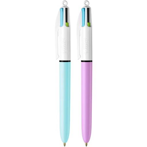 [3086123458253] STYLO À BILLE CLIC 4 COULEURS FUN RETRACTABLE P.M BIC