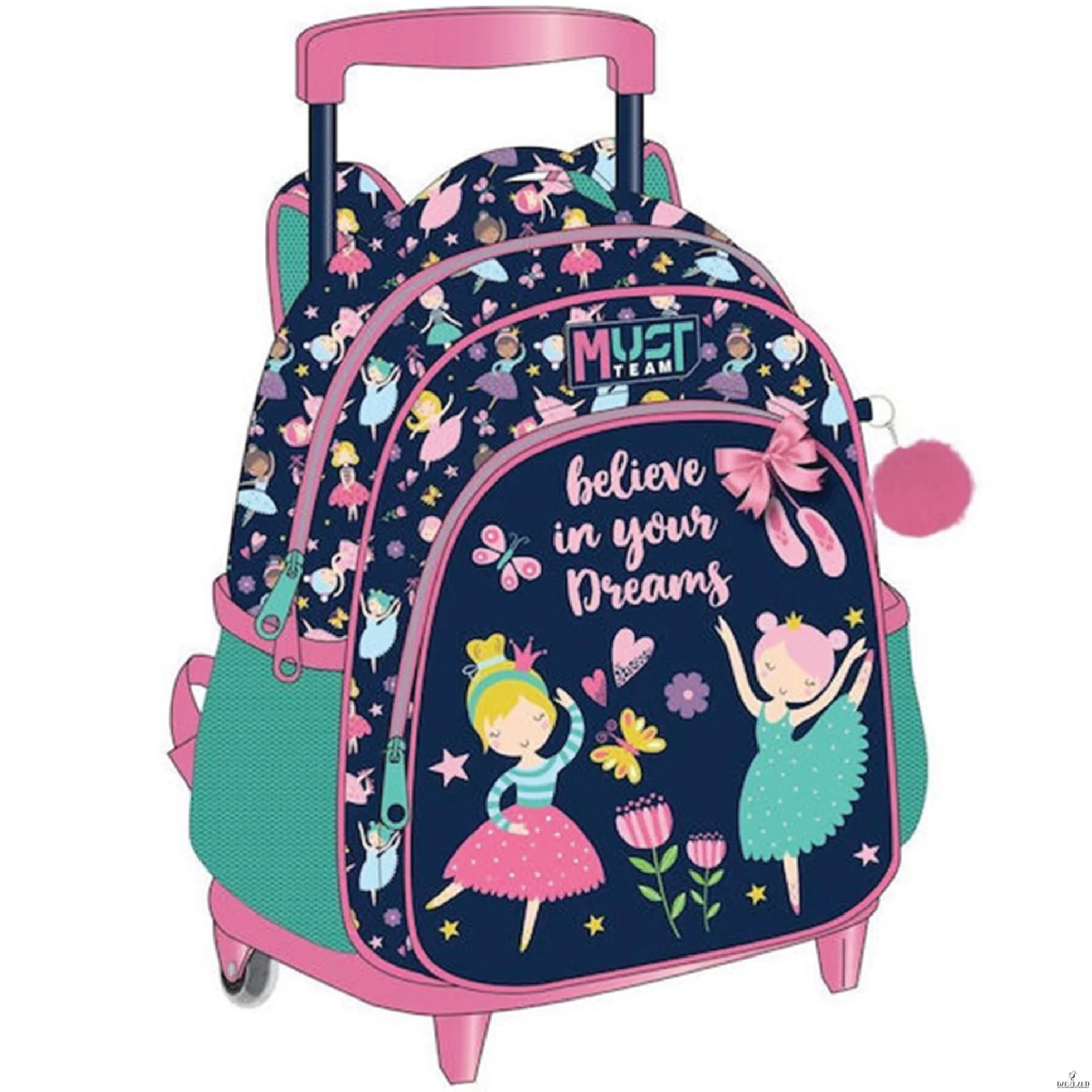 [5205698730634] MINI CARTABLE À ROULETTE MUST TEAM BELIEVE IN DREAMS
